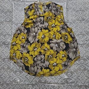 WHO WHAT WEAR Floral Curved Hem Tank Top Size 1X